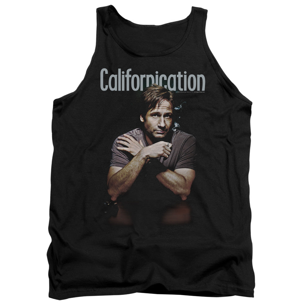 AN OFFCIALLY LICENSED CALIFORNICATION SMOKING ADULT UNISEX TANK TOP BLACK