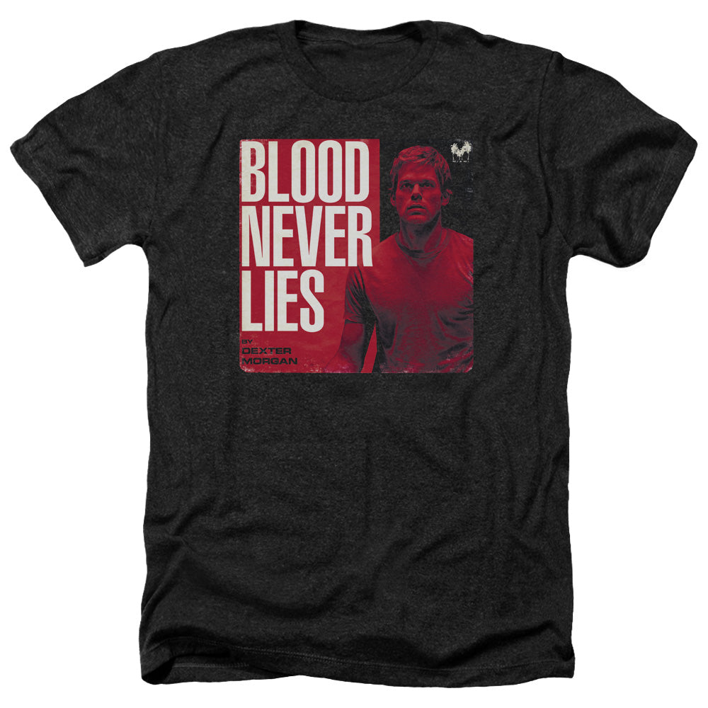 AN OFFCIALLY LICENSED DEXTER COVER MEN'S HEATHER T-SHIRT CHARCOAL