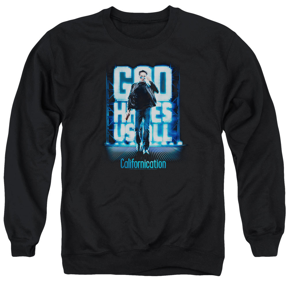 AN OFFCIALLY LICENSED CALIFORNICATION HIT THE LIGHTS ADULT UNISEX CREWNECK SWEATSHIRT BLACK