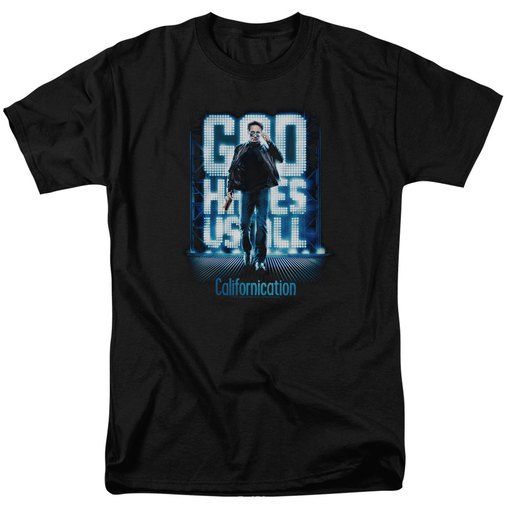 AN OFFCIALLY LICENSED CALIFORNICATION HIT THE LIGHTS MEN'S REGULAR FIT T-SHIRT BLACK
