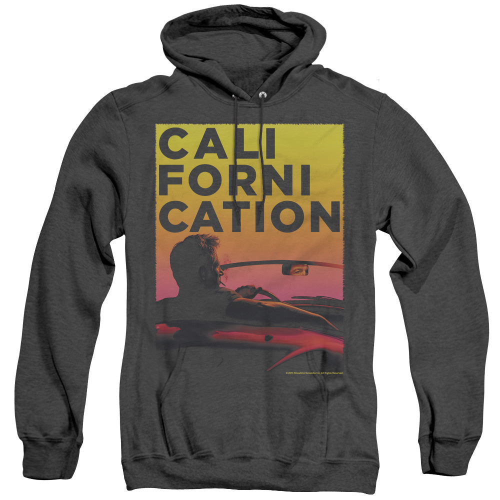 AN OFFCIALLY LICENSED CALIFORNICATION SUNSET RIDE ADULT UNISEX HEATHER PULLOVER HOODIE BLACK