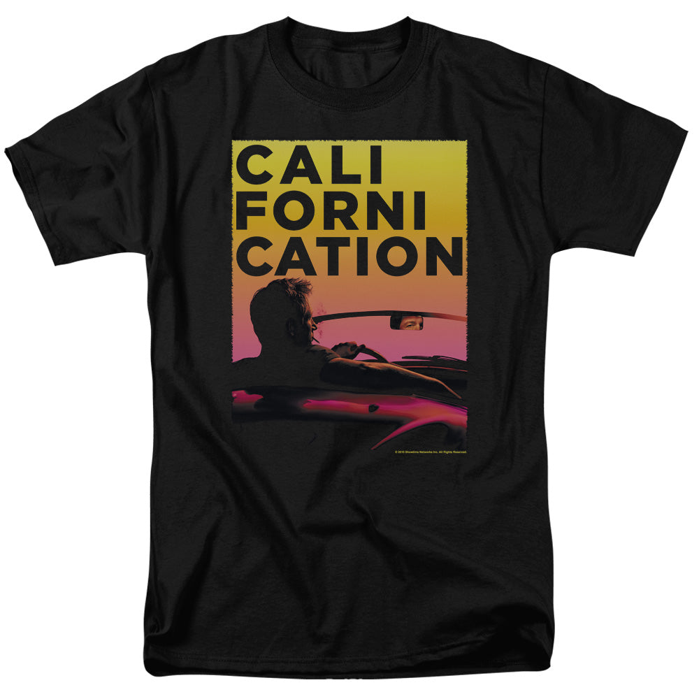 AN OFFCIALLY LICENSED CALIFORNICATION SUNSET RIDE MEN'S REGULAR FIT T-SHIRT BLACK