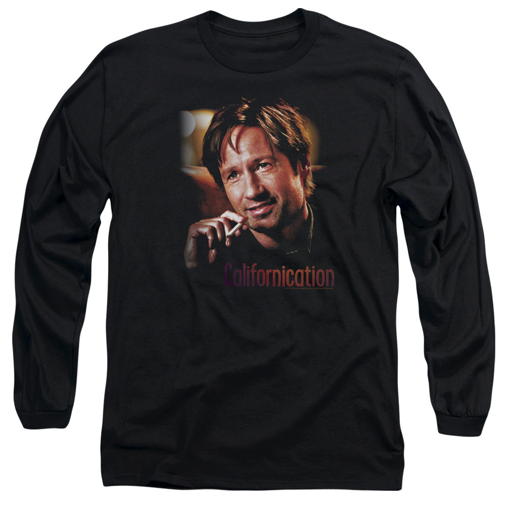 AN OFFCIALLY LICENSED CALIFORNICATION SMOKER MEN'S LONG SLEEVE T-SHIRT BLACK