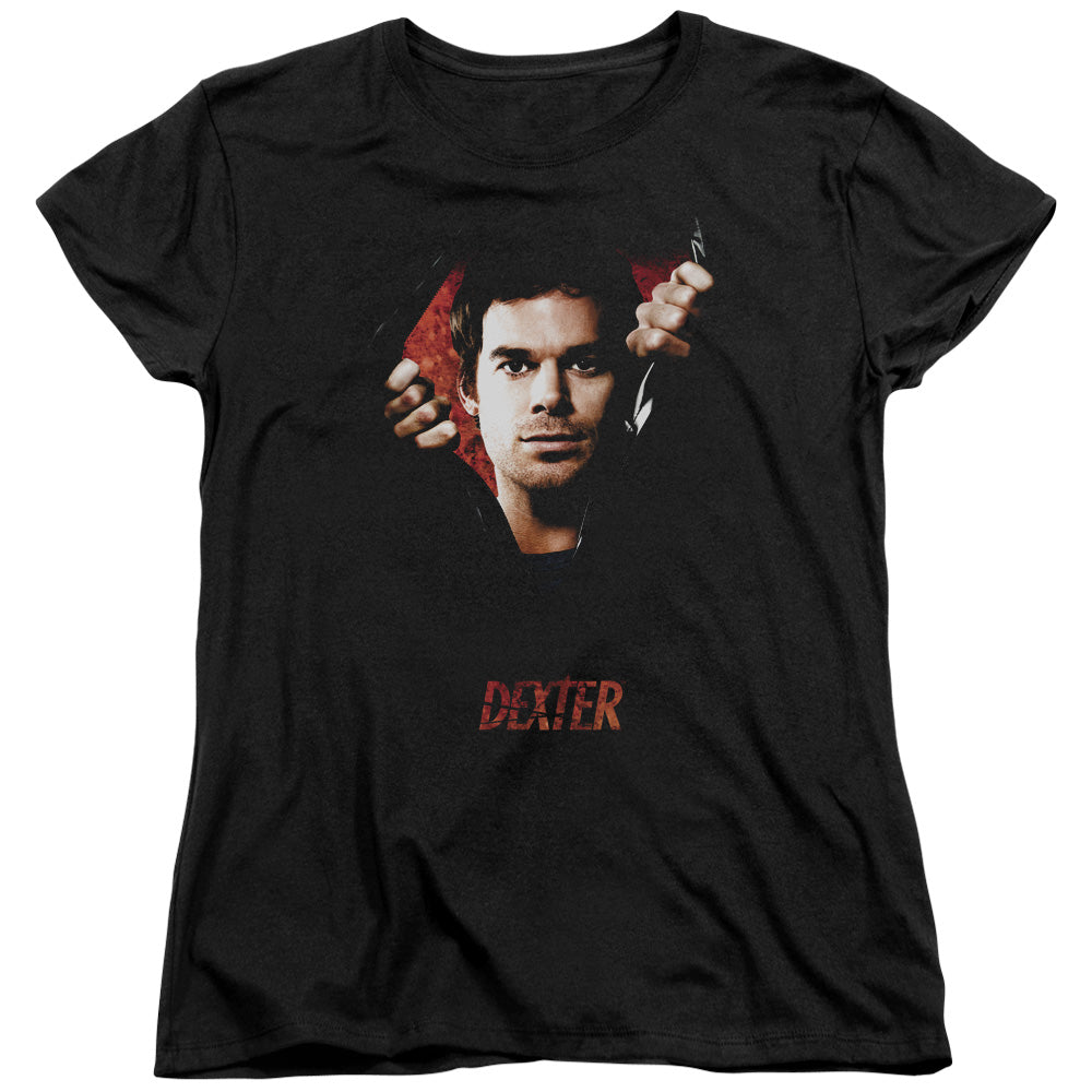 AN OFFCIALLY LICENSED DEXTER BODY BAD WOMEN'S REGULAR FIT T-SHIRT BLACK