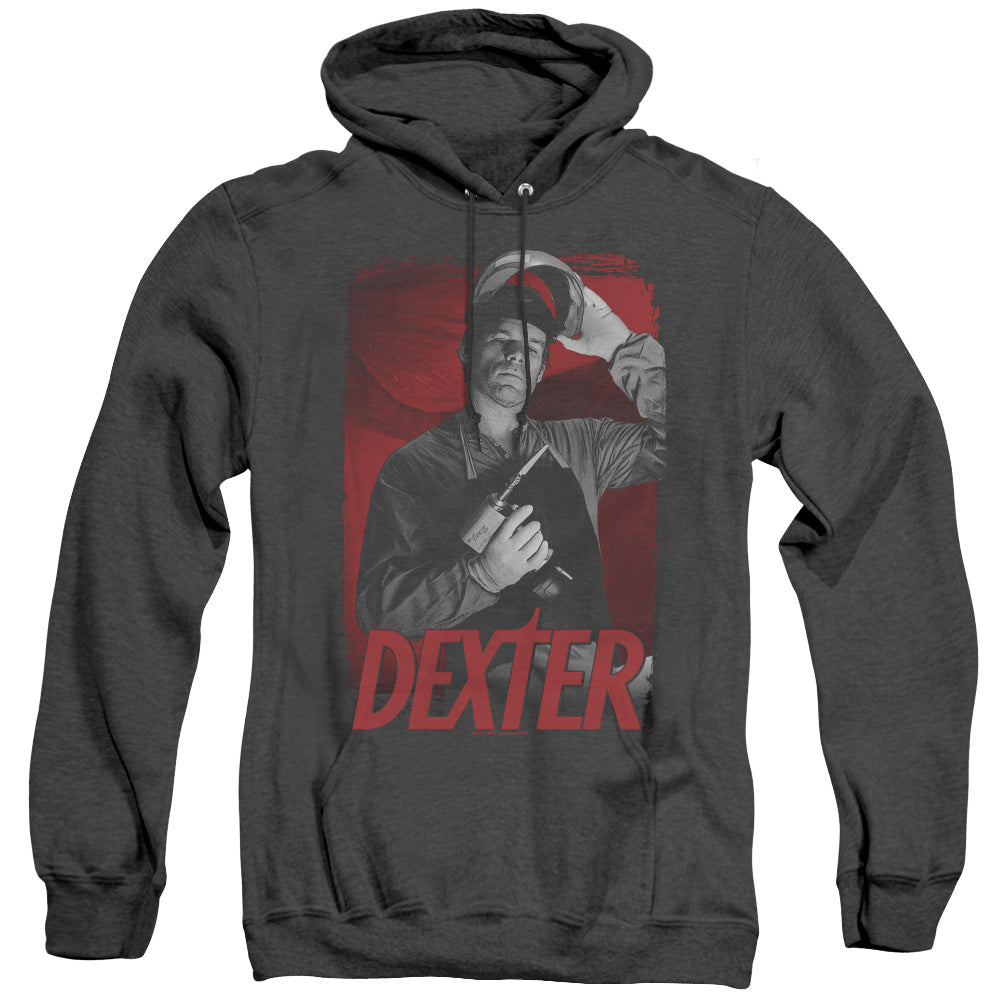 AN OFFCIALLY LICENSED DEXTER SEE SAW ADULT UNISEX HEATHER PULLOVER HOODIE BLACK