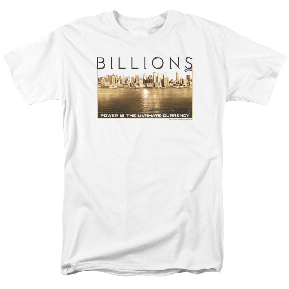 AN OFFCIALLY LICENSED BILLIONS GOLDEN CITY MEN'S REGULAR FIT T-SHIRT WHITE