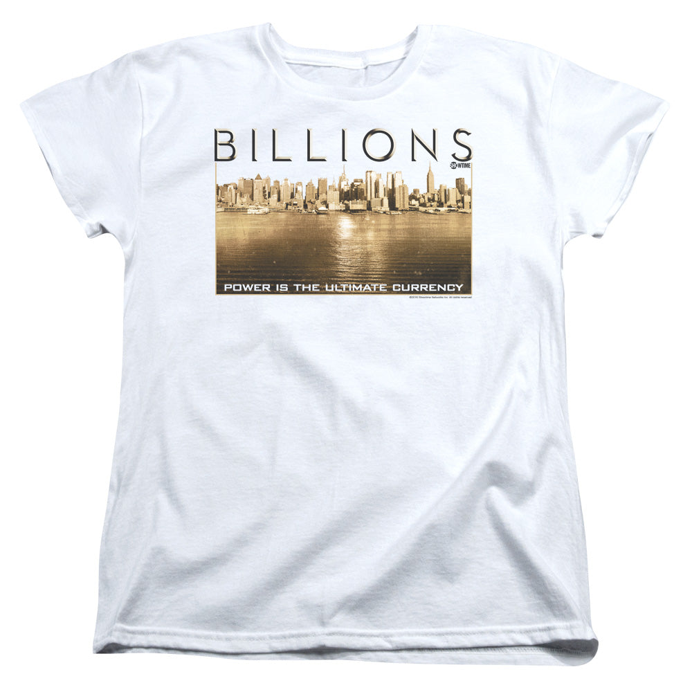 AN OFFCIALLY LICENSED BILLIONS GOLDEN CITY WOMEN'S REGULAR FIT T-SHIRT WHITE