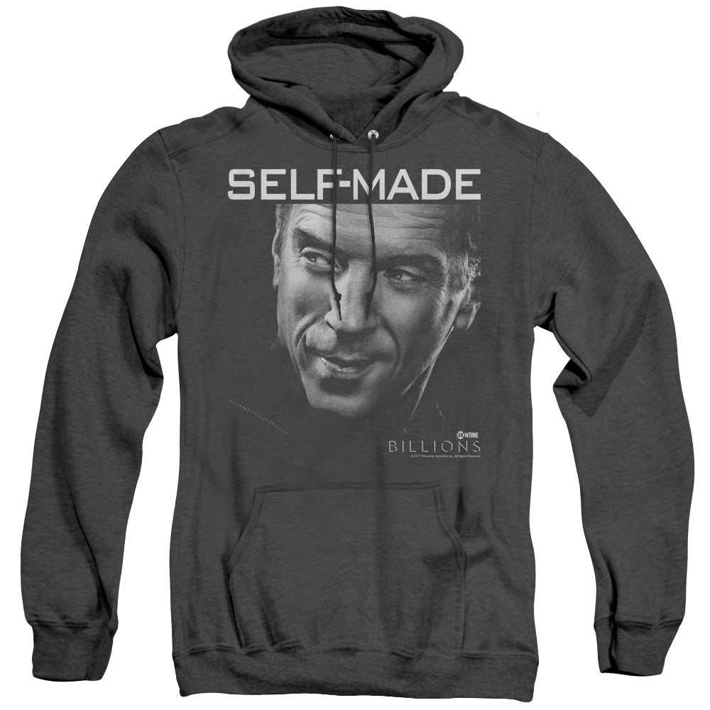 AN OFFCIALLY LICENSED BILLIONS SELF MADE ADULT UNISEX HEATHER PULLOVER HOODIE BLACK