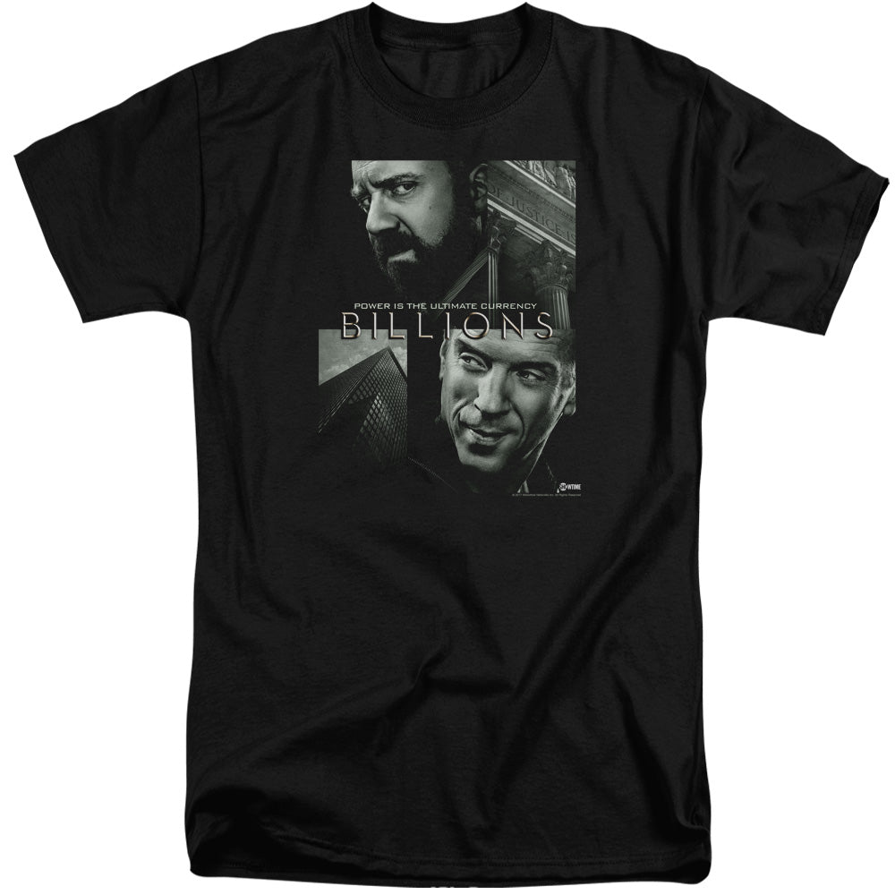 AN OFFCIALLY LICENSED BILLIONS CURRENCY POSTER MEN'S TALL FIT T-SHIRT BLACK
