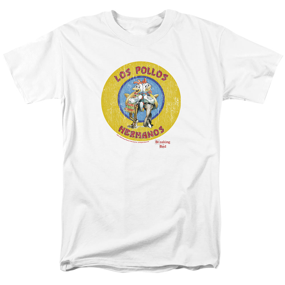 AN OFFCIALLY LICENSED BREAKING BAD LOS POLLOS HERMANOS MEN'S REGULAR FIT T-SHIRT WHITE