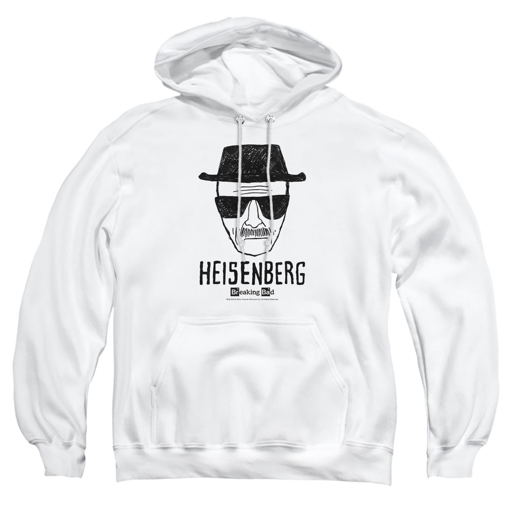 AN OFFCIALLY LICENSED BREAKING BAD HEISENBERG ADULT UNISEX PULLOVER HOODIE WHITE