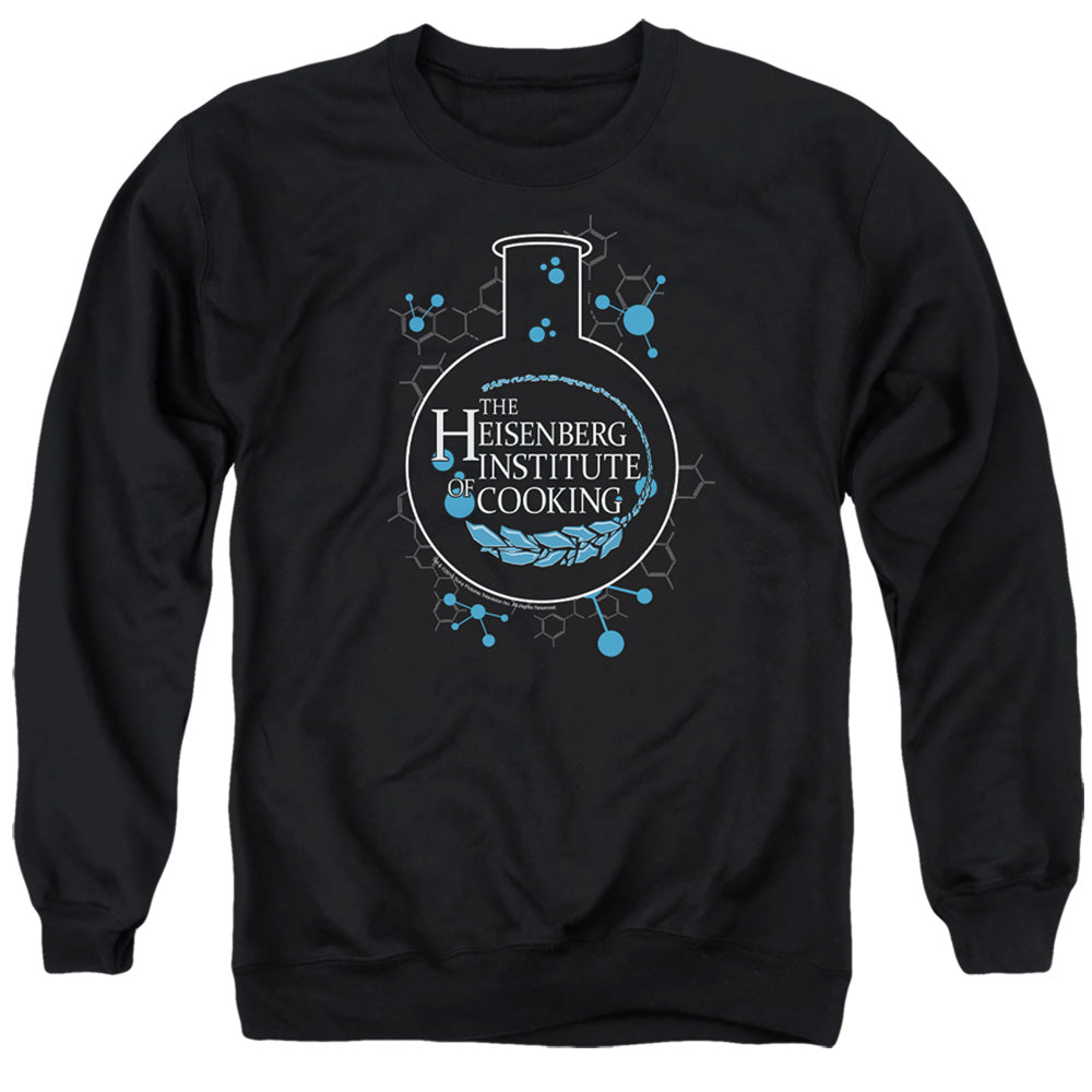 AN OFFCIALLY LICENSED BREAKING BAD HEISENBERG INSTITUTE OF COOKING ADULT UNISEX CREWNECK SWEATSHIRT BLACK