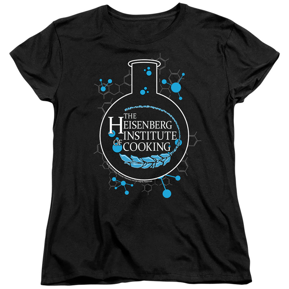 AN OFFCIALLY LICENSED BREAKING BAD HEISENBERG INSTITUTE OF COOKING WOMEN'S REGULAR FIT T-SHIRT BLACK