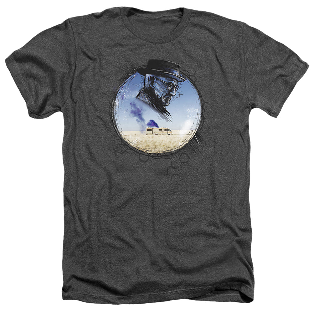 AN OFFCIALLY LICENSED BREAKING BAD CRYSTAL MEN'S HEATHER T-SHIRT CHARCOAL