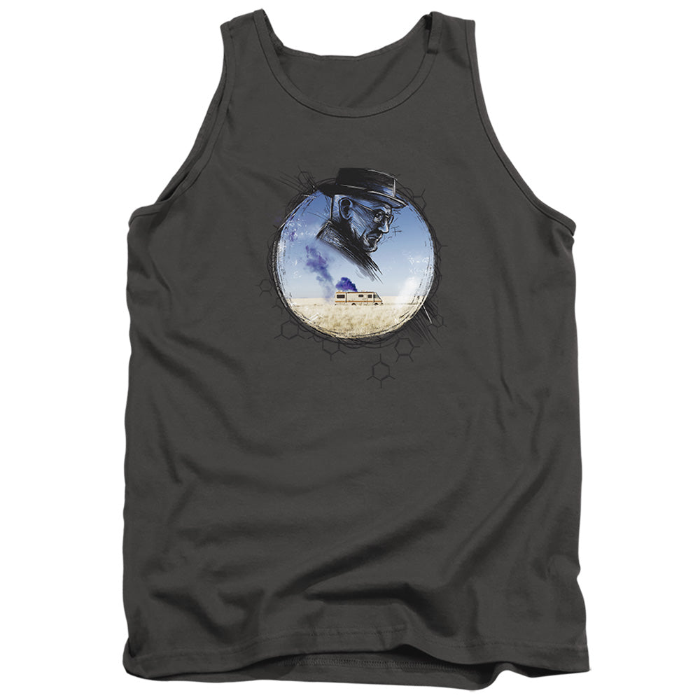 AN OFFCIALLY LICENSED BREAKING BAD CRYSTAL ADULT UNISEX TANK TOP CHARCOAL