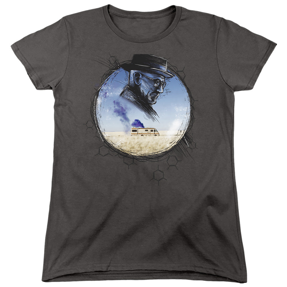 AN OFFCIALLY LICENSED BREAKING BAD CRYSTAL WOMEN'S REGULAR FIT T-SHIRT CHARCOAL