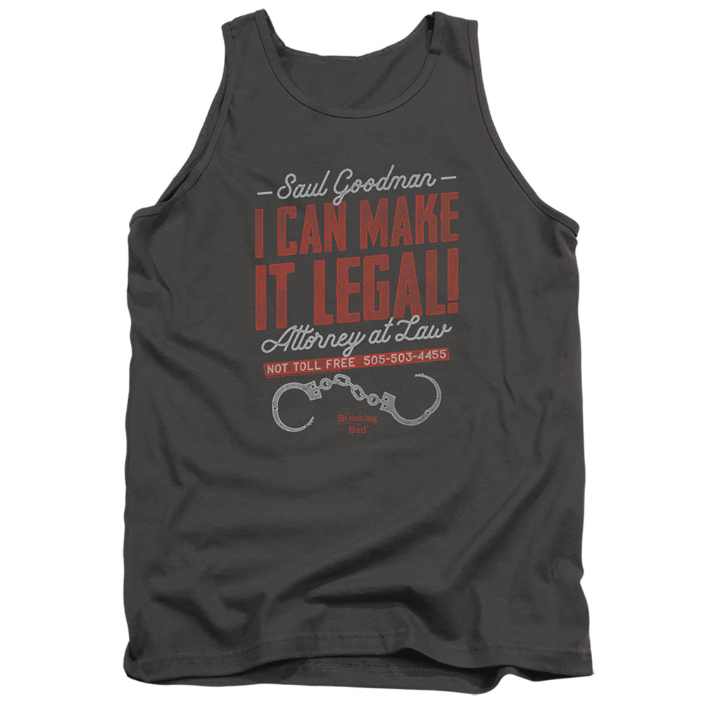 AN OFFCIALLY LICENSED BREAKING BAD MAKE IT LEGAL ADULT UNISEX TANK TOP CHARCOAL