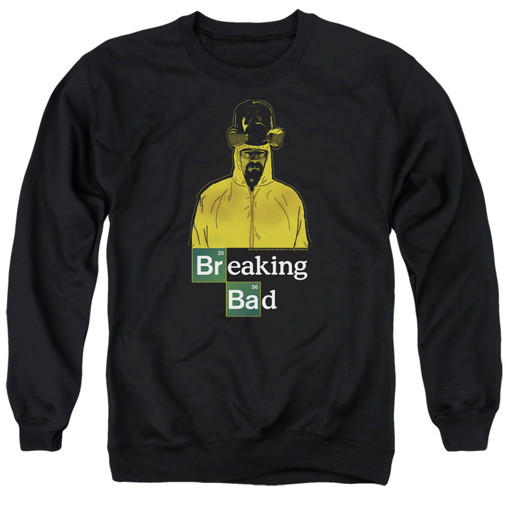 AN OFFCIALLY LICENSED BREAKING BAD HAZMAT ADULT UNISEX CREWNECK SWEATSHIRT BLACK