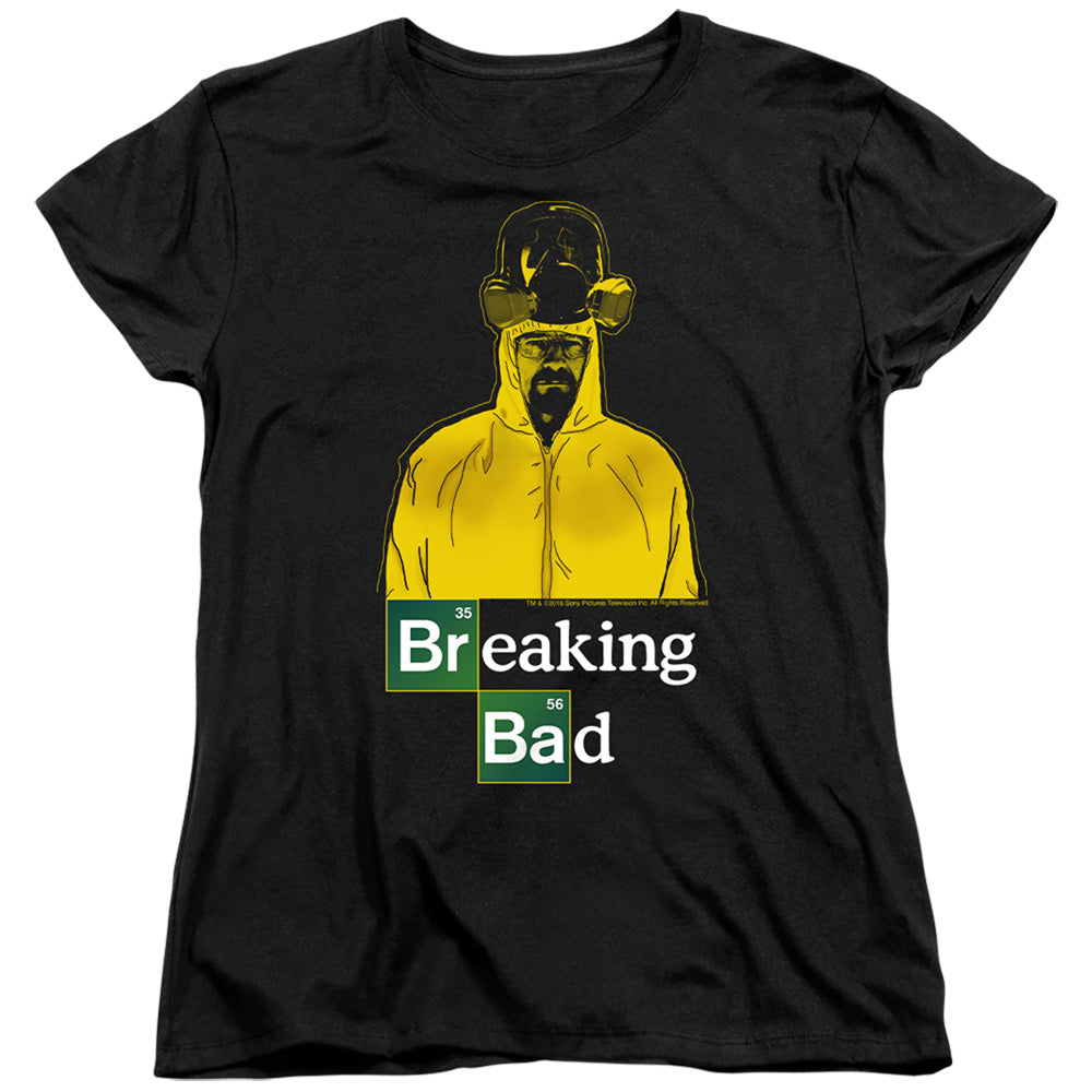 AN OFFCIALLY LICENSED BREAKING BAD HAZMAT WOMEN'S REGULAR FIT T-SHIRT BLACK