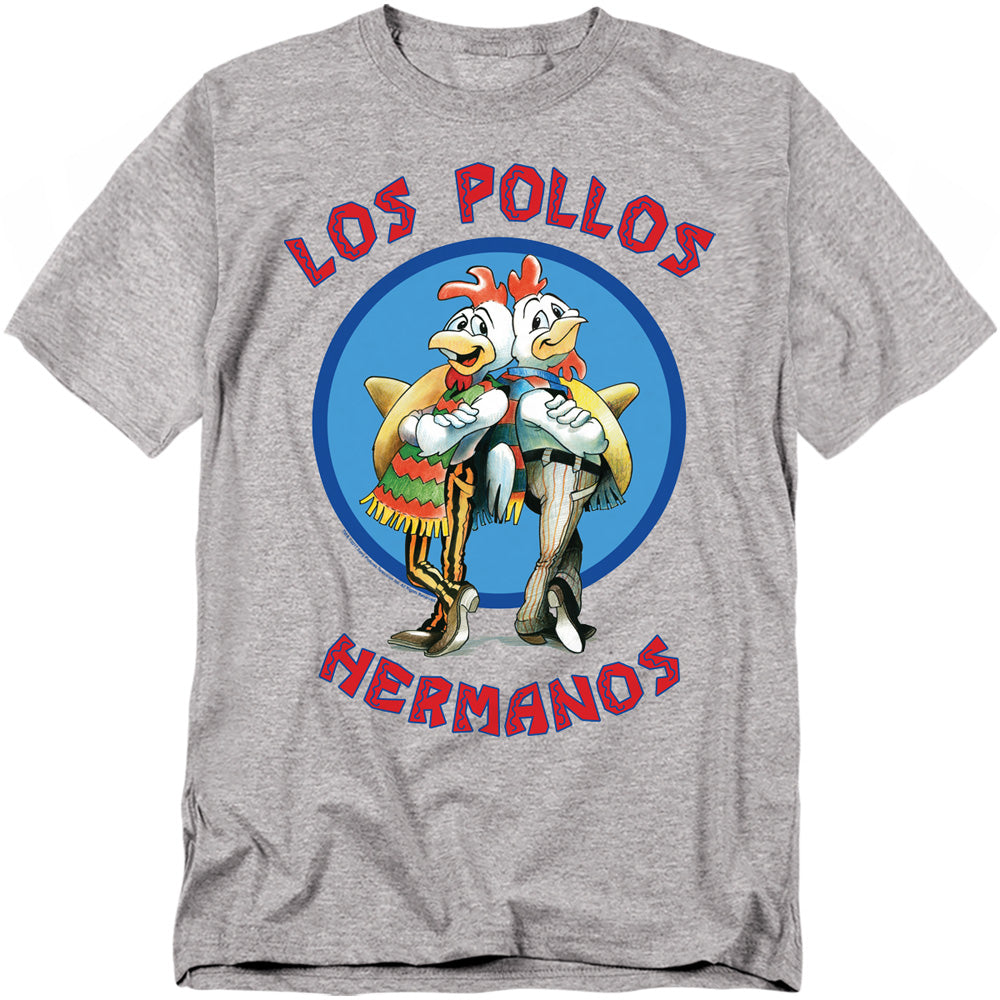 AN OFFCIALLY LICENSED BREAKING BAD LOS POLLOS HERMANOS MEN'S REGULAR FIT T-SHIRT ATHLETIC HEATHER