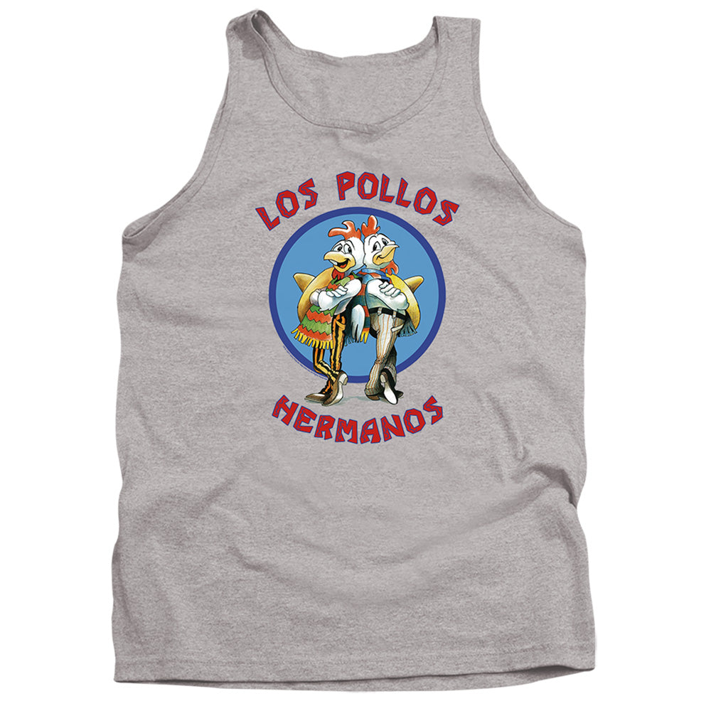 AN OFFCIALLY LICENSED BREAKING BAD LOS POLLOS HERMANOS ADULT UNISEX TANK TOP ATHLETIC HEATHER