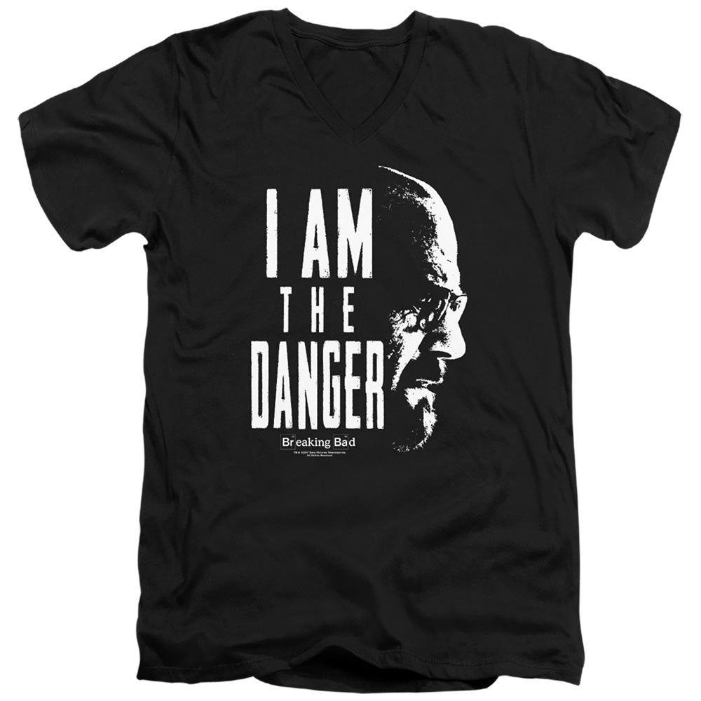 AN OFFCIALLY LICENSED BREAKING BAD THE DANGER MEN'S V-NECK T-SHIRT BLACK