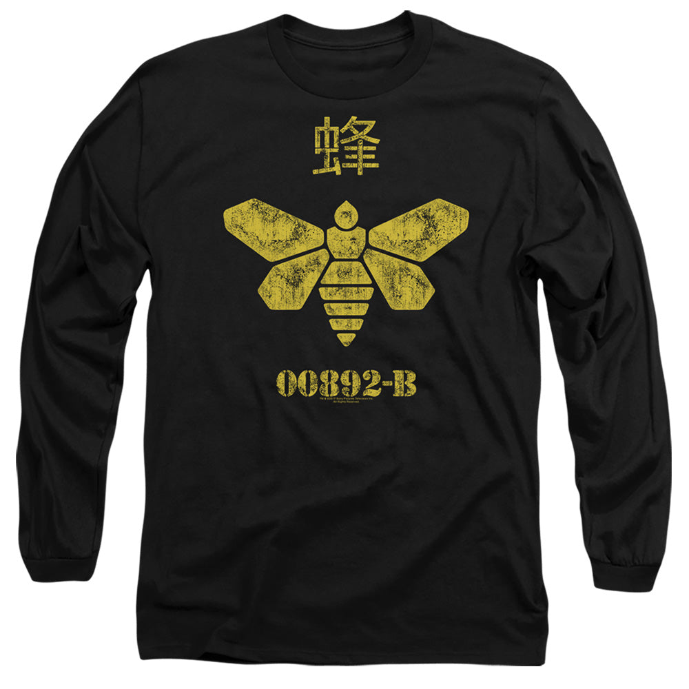 AN OFFCIALLY LICENSED BREAKING BAD METHYLAMINE BARREL BEE MEN'S LONG SLEEVE T-SHIRT BLACK