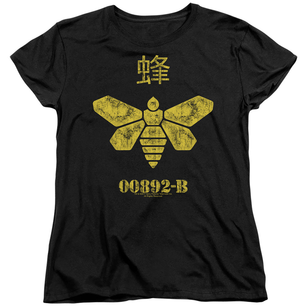 AN OFFCIALLY LICENSED BREAKING BAD METHYLAMINE BARREL BEE WOMEN'S REGULAR FIT T-SHIRT BLACK