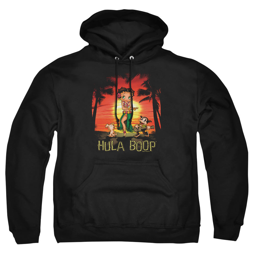 AN OFFCIALLY LICENSED BETTY BOOP HULABOOP ADULT UNISEX PULLOVER HOODIE BLACK