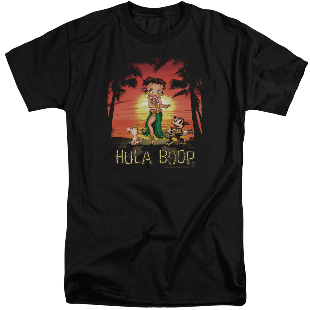 AN OFFCIALLY LICENSED BETTY BOOP HULABOOP MEN'S TALL FIT T-SHIRT BLACK