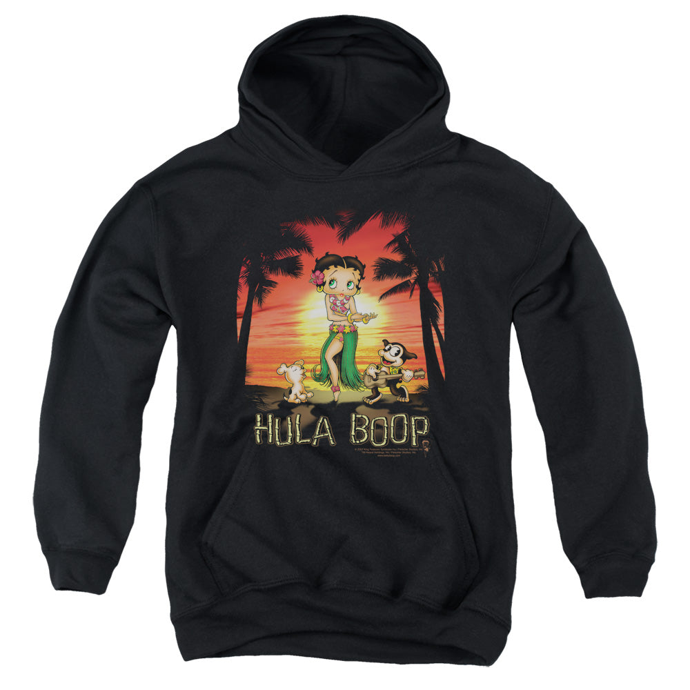 AN OFFCIALLY LICENSED BETTY BOOP HULABOOP YOUTH HOODIE BLACK