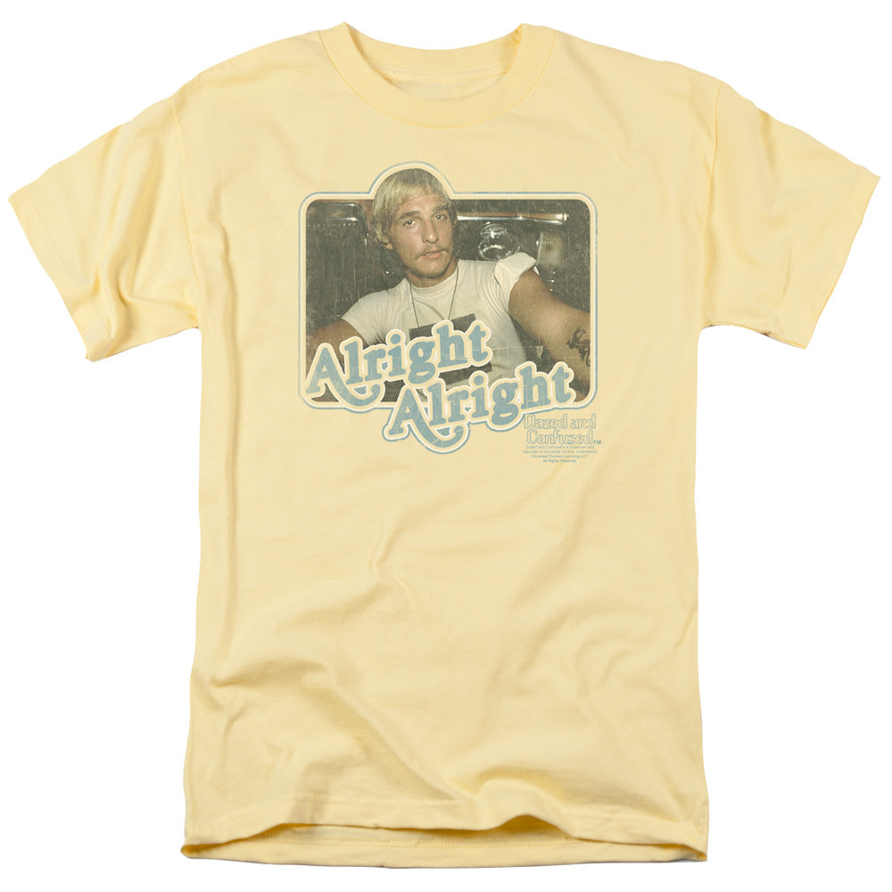 AN OFFCIALLY LICENSED DAZED AND CONFUSED ALRIGHT ALRIGHT MEN'S REGULAR FIT T-SHIRT BANANA