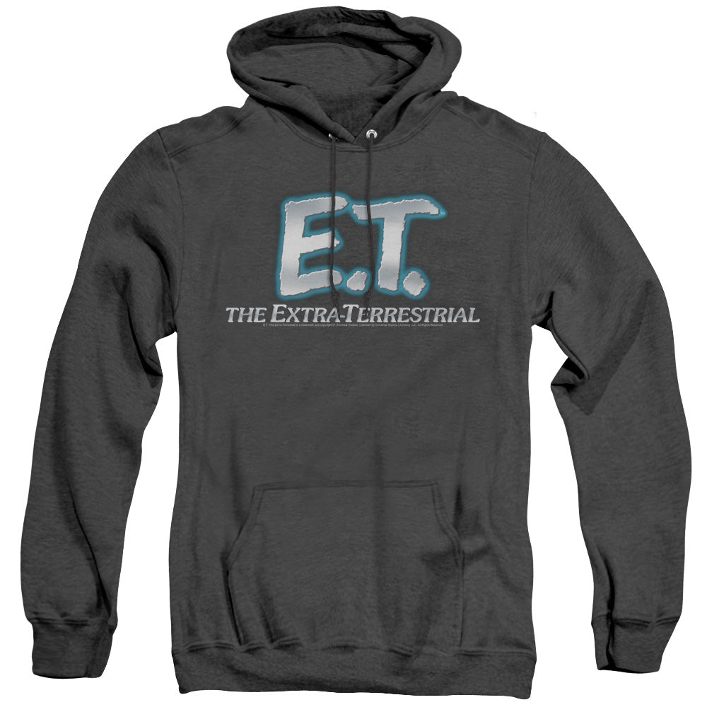 AN OFFCIALLY LICENSED ET LOGO ADULT UNISEX HEATHER PULLOVER HOODIE BLACK