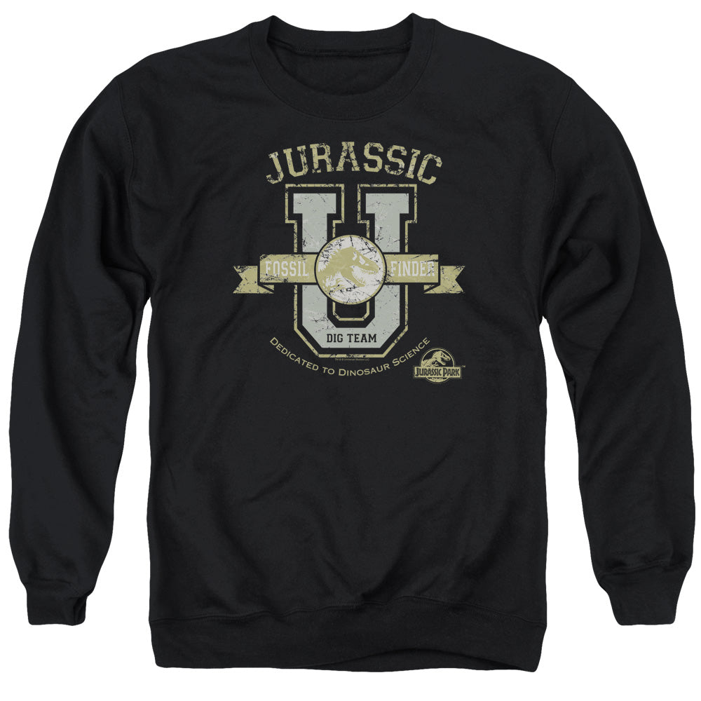 AN OFFCIALLY LICENSED JURASSIC PARK JURASSIC U ADULT UNISEX CREWNECK SWEATSHIRT BLACK