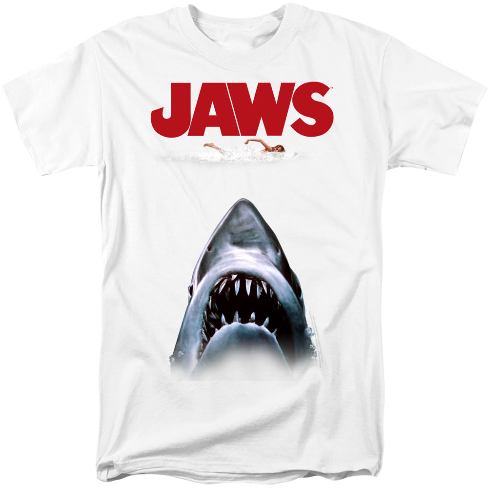 AN OFFCIALLY LICENSED JAWS DEPTH MEN'S REGULAR FIT T-SHIRT WHITE