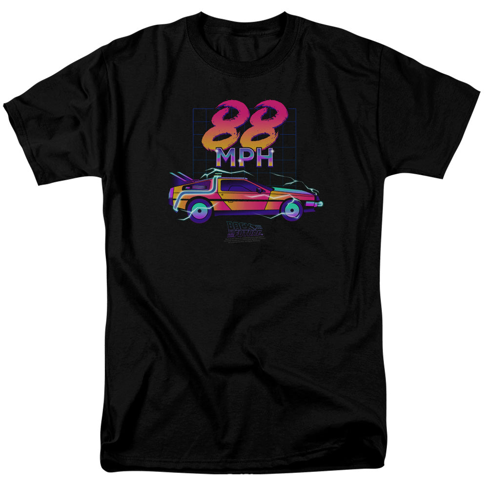 AN OFFCIALLY LICENSED BACK TO THE FUTURE 88 MPH MEN'S REGULAR FIT T-SHIRT BLACK