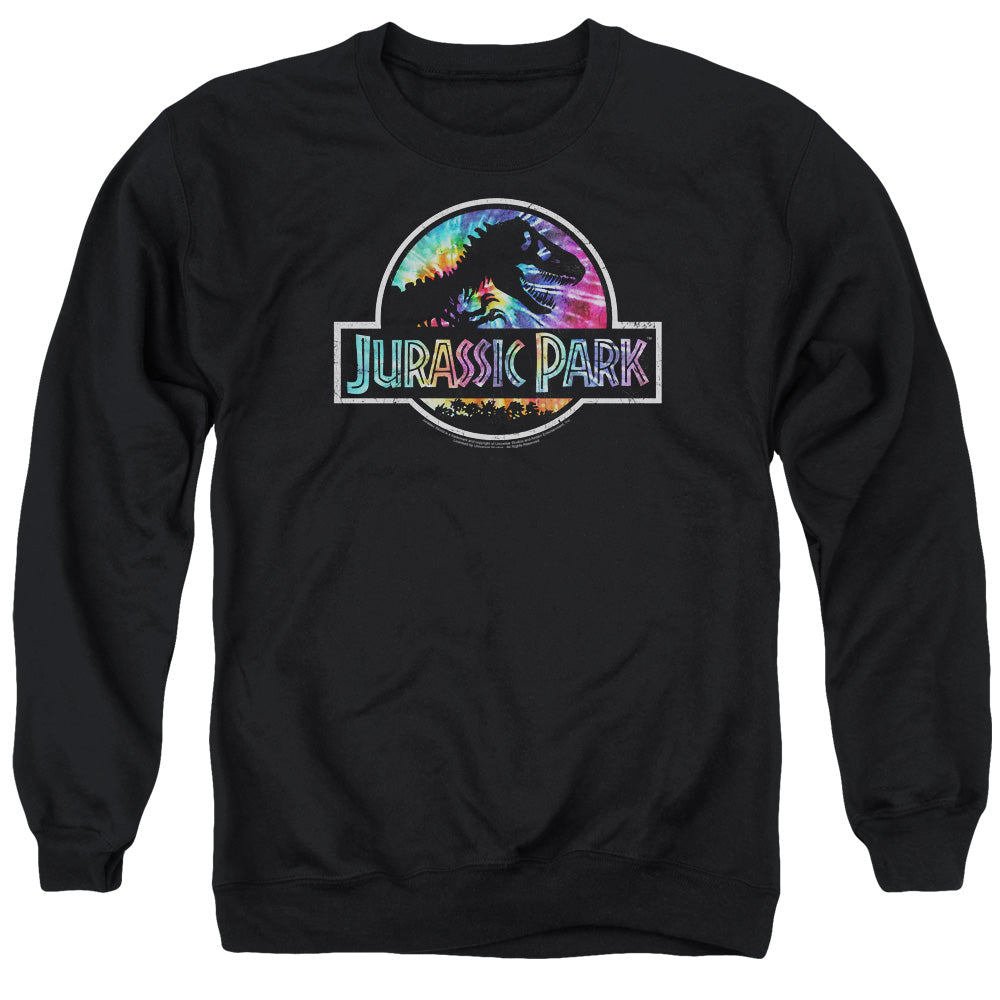 AN OFFCIALLY LICENSED JURASSIC PARK PREHISTORIC GROOVE ADULT UNISEX CREWNECK SWEATSHIRT BLACK