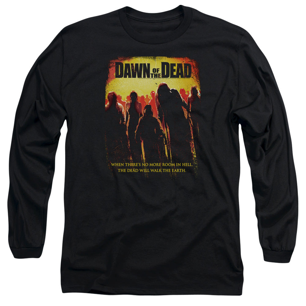 AN OFFCIALLY LICENSED DAWN OF THE DEAD TITLE MEN'S LONG SLEEVE T-SHIRT BLACK