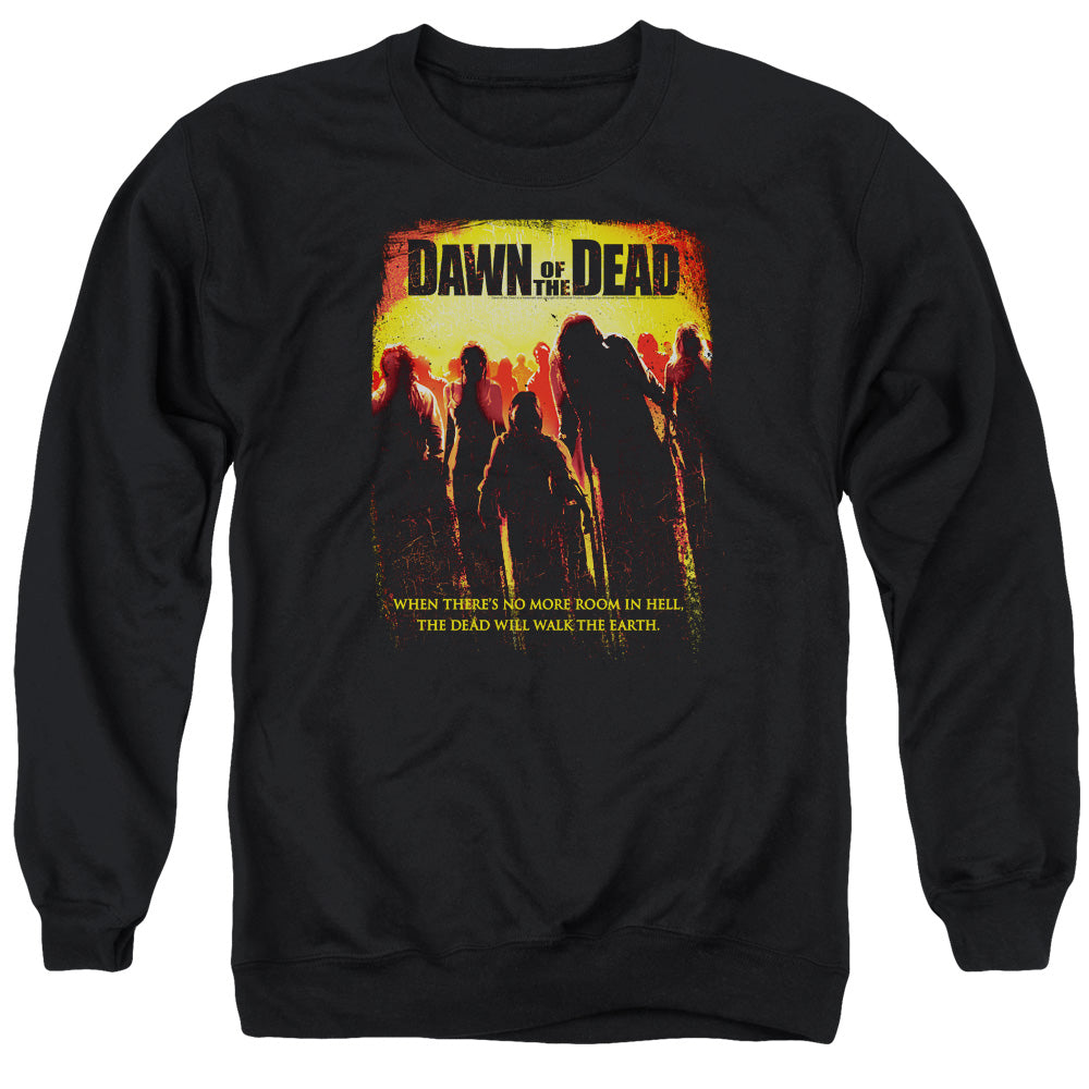 AN OFFCIALLY LICENSED DAWN OF THE DEAD TITLE ADULT UNISEX CREWNECK SWEATSHIRT BLACK
