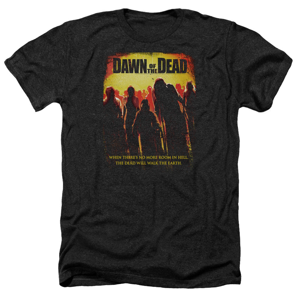 AN OFFCIALLY LICENSED DAWN OF THE DEAD TITLE MEN'S HEATHER T-SHIRT CHARCOAL