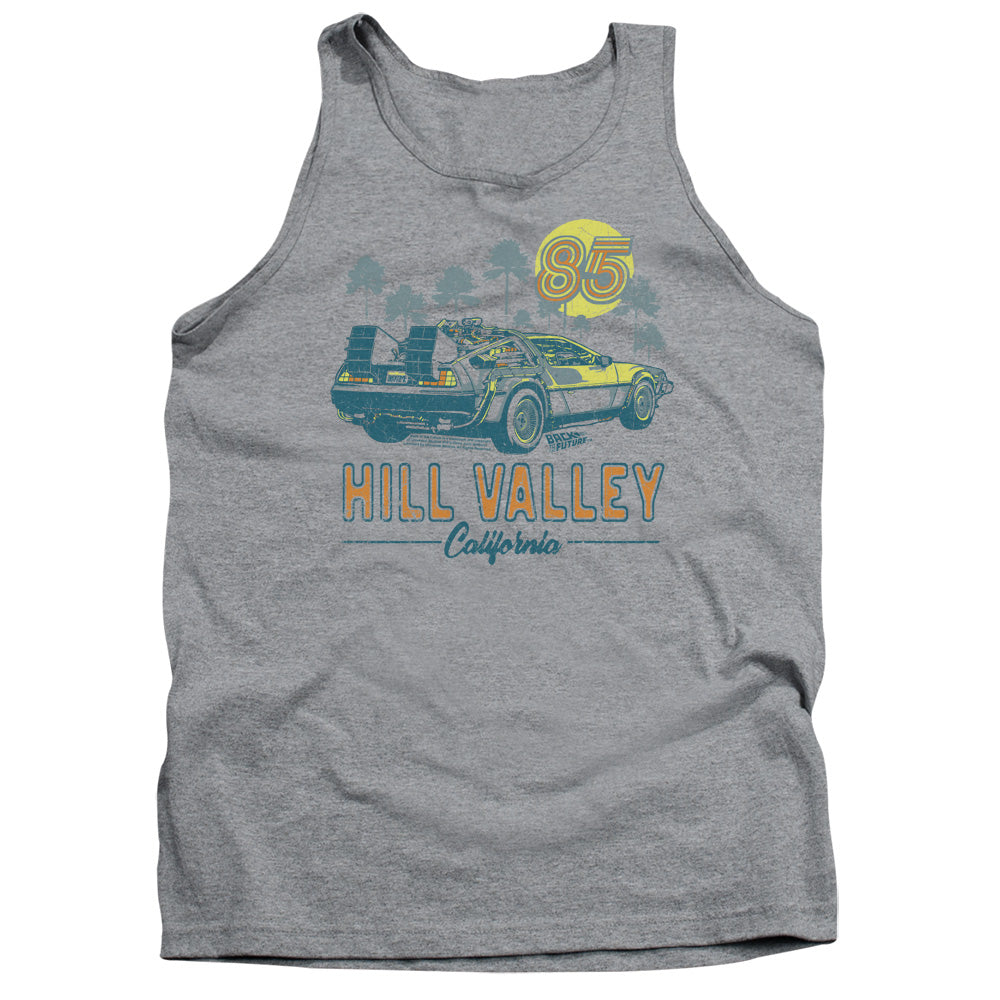 AN OFFCIALLY LICENSED BACK TO THE FUTURE 85 ADULT UNISEX TANK TOP ATHLETIC HEATHER