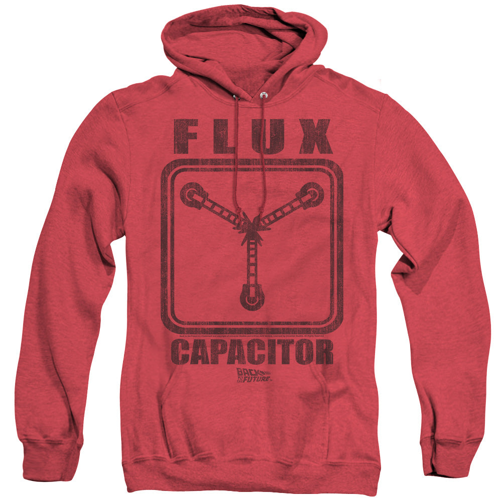 AN OFFCIALLY LICENSED BACK TO THE FUTURE FLUX CAPACITOR ADULT UNISEX HEATHER PULLOVER HOODIE RED