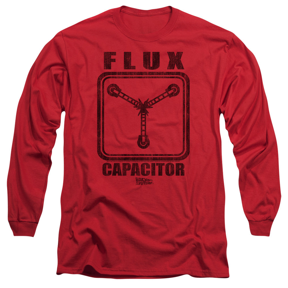 AN OFFCIALLY LICENSED BACK TO THE FUTURE FLUX CAPACITOR MEN'S LONG SLEEVE T-SHIRT RED