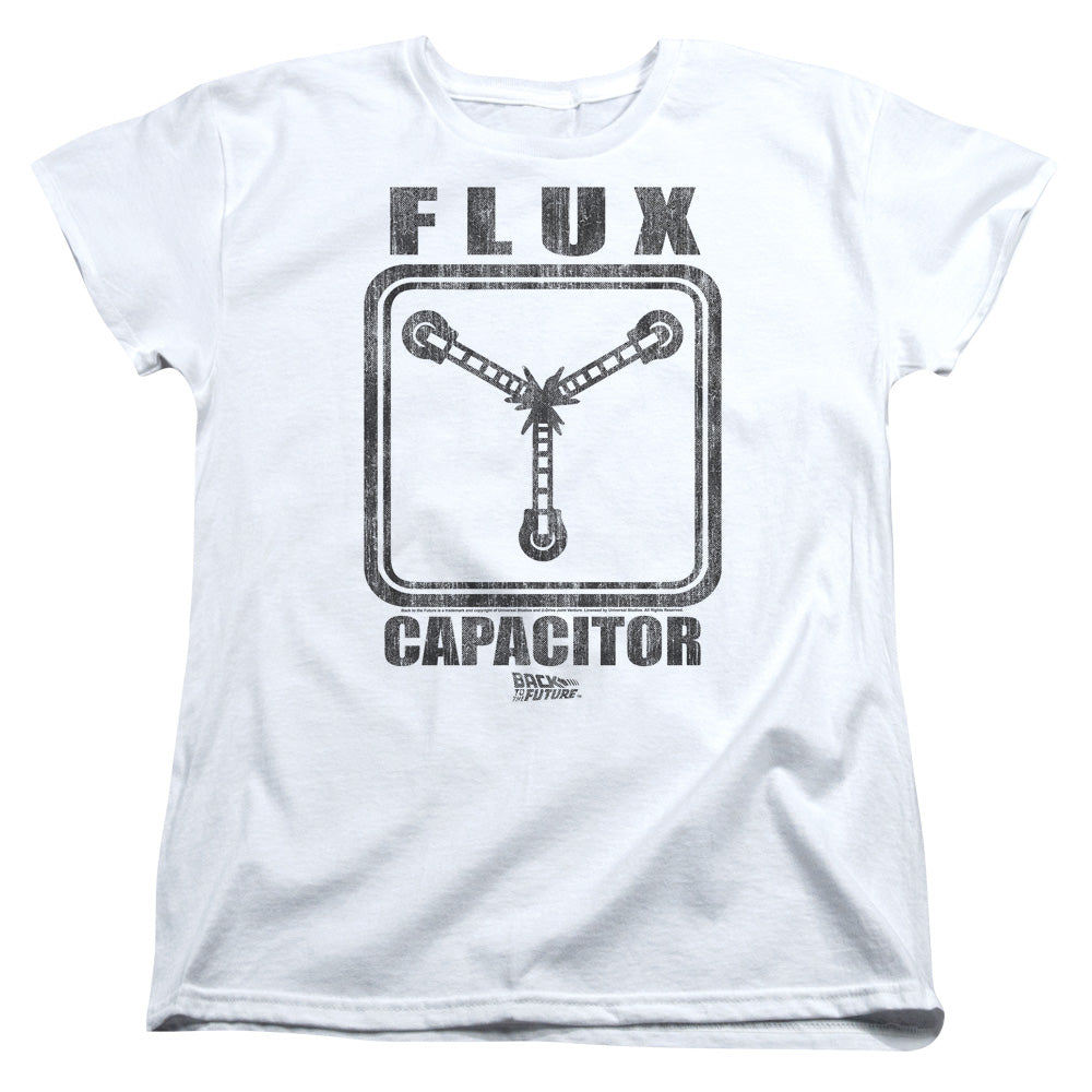 AN OFFCIALLY LICENSED BACK TO THE FUTURE FLUX CAPACITOR WOMEN'S REGULAR FIT T-SHIRT WHITE