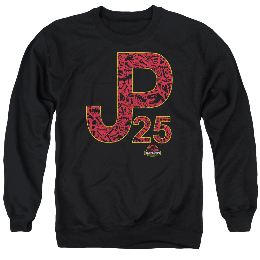 AN OFFCIALLY LICENSED JURASSIC PARK JP25 ADULT UNISEX CREWNECK SWEATSHIRT BLACK