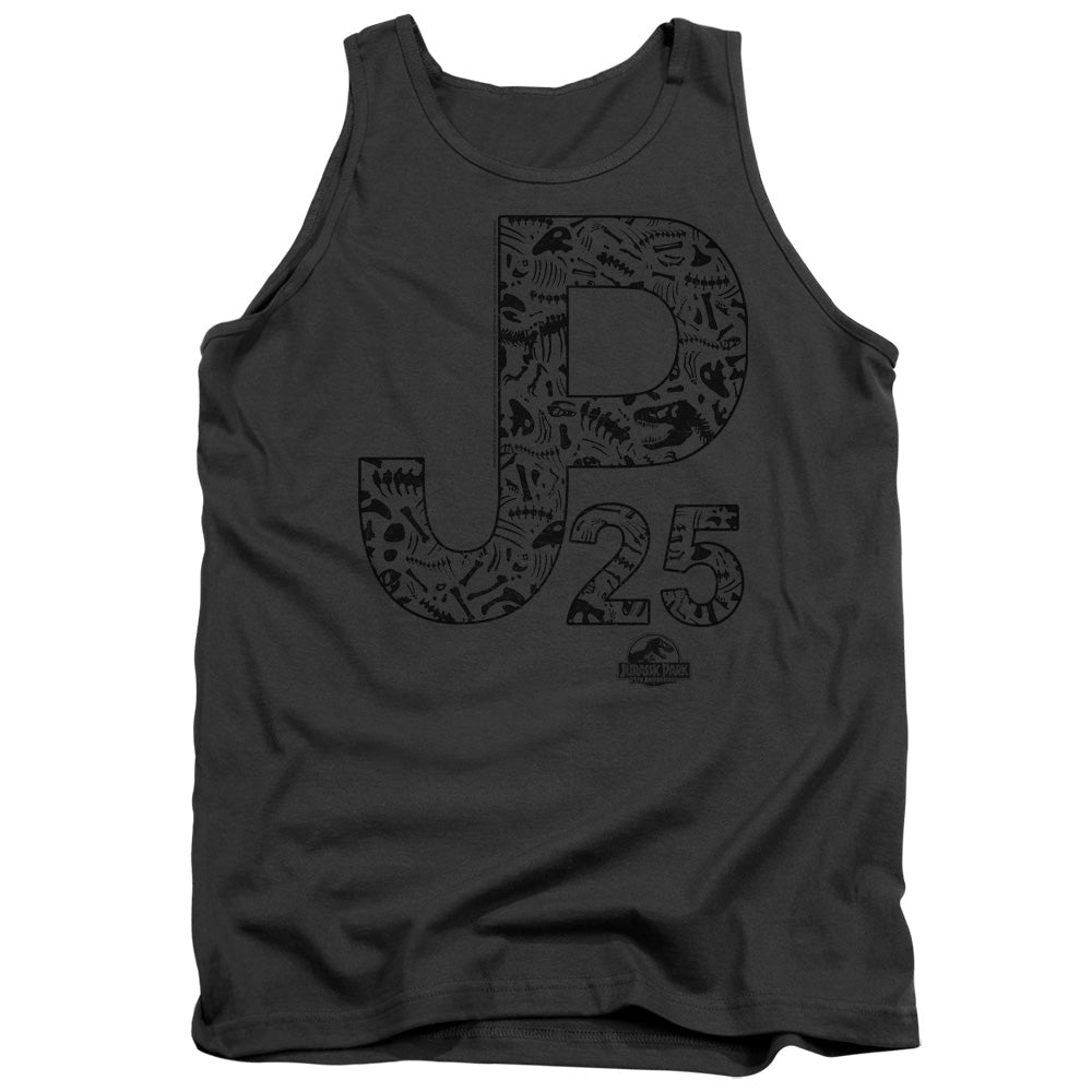 AN OFFCIALLY LICENSED JURASSIC PARK JP25 ADULT UNISEX TANK TOP CHARCOAL