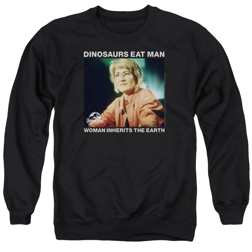 AN OFFCIALLY LICENSED JURASSIC PARK INHERIT ADULT UNISEX CREWNECK SWEATSHIRT BLACK