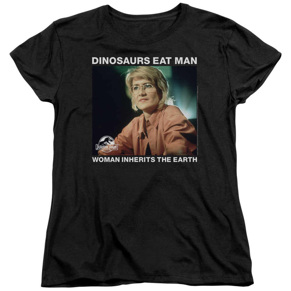 AN OFFCIALLY LICENSED JURASSIC PARK INHERIT WOMEN'S REGULAR FIT T-SHIRT BLACK