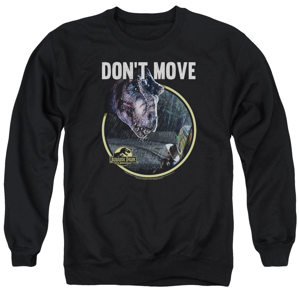 AN OFFCIALLY LICENSED JURASSIC PARK DONT MOVE ADULT UNISEX CREWNECK SWEATSHIRT BLACK