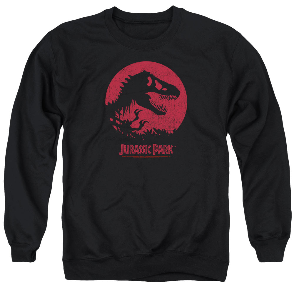 AN OFFCIALLY LICENSED JURASSIC PARK T-REX SPHERE ADULT UNISEX CREWNECK SWEATSHIRT BLACK